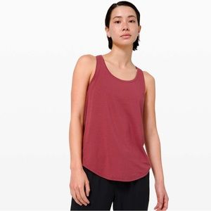 lululemon love tank pleated, size 6, chianti